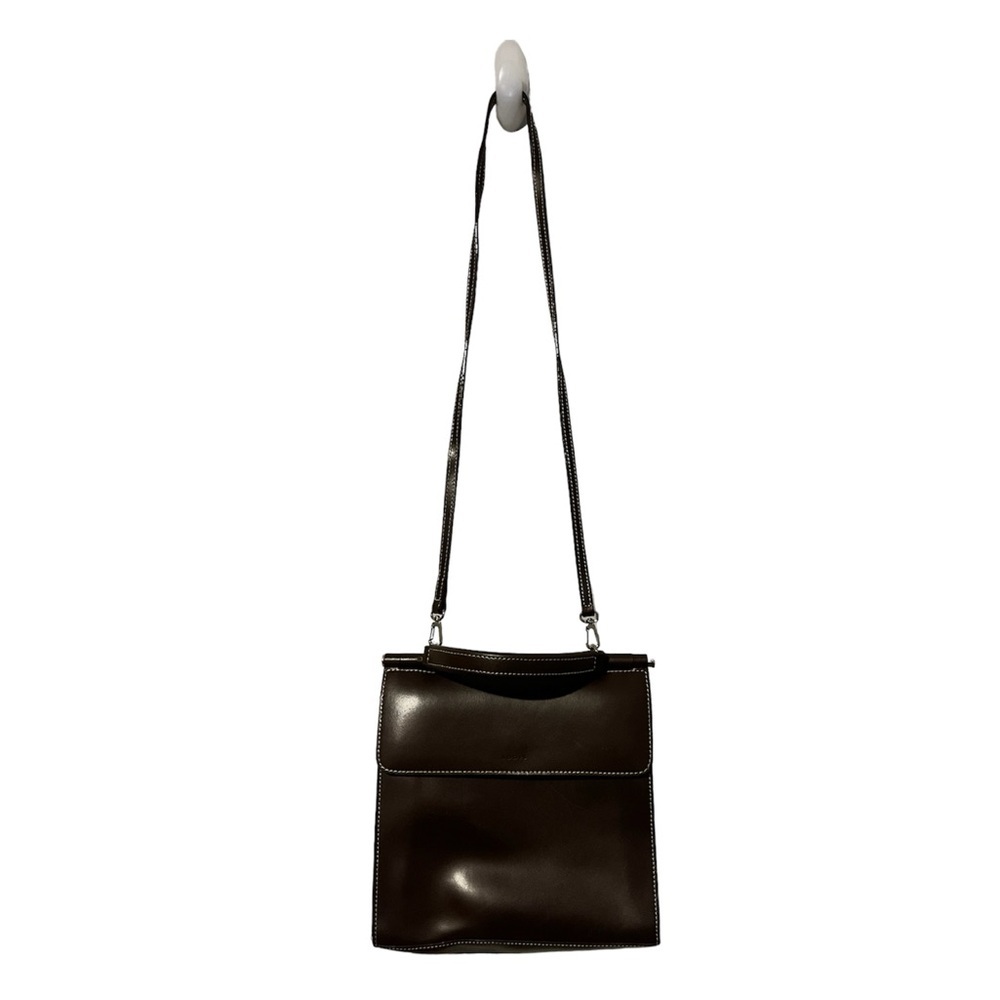Lodis Faux Leather Chocolate Brown Briefcase Style Shoulder/Handbag Purse